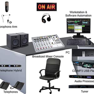 On air speacker presenter radio studio package broadcast